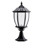 Solar Outdoor Post Light, Vintage Aluminum Fence Lighting With LED
