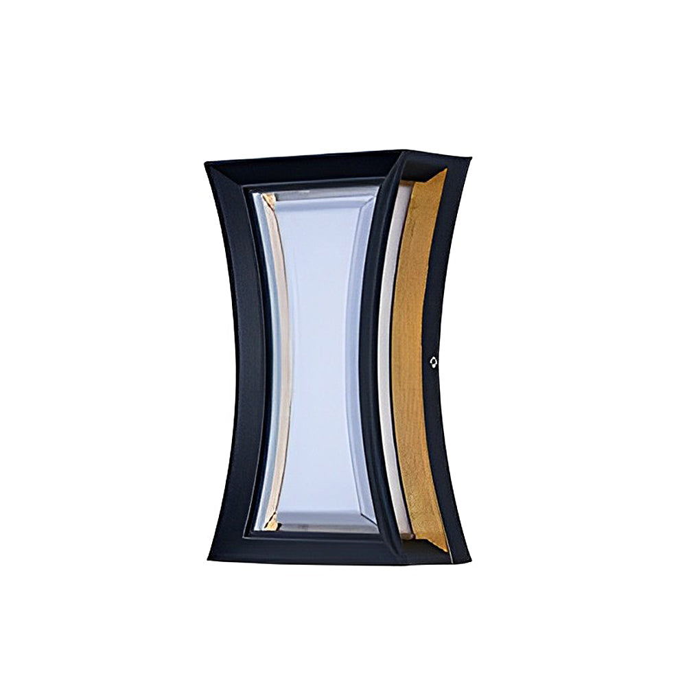 Lampe murale extérieure Quest noire et or, aluminium poli, design IP65  