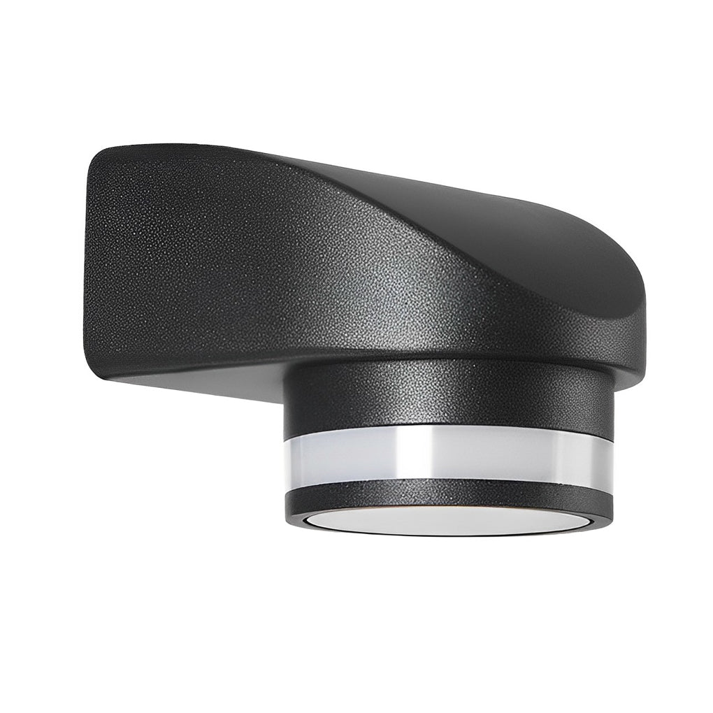 Rund udendørs vægvaske LED-lys i aluminium, sort finish