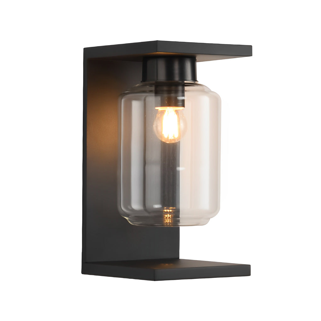 Applique murale solaire moderne pour l'extérieur, applique Serenay en acier inoxydable et verre