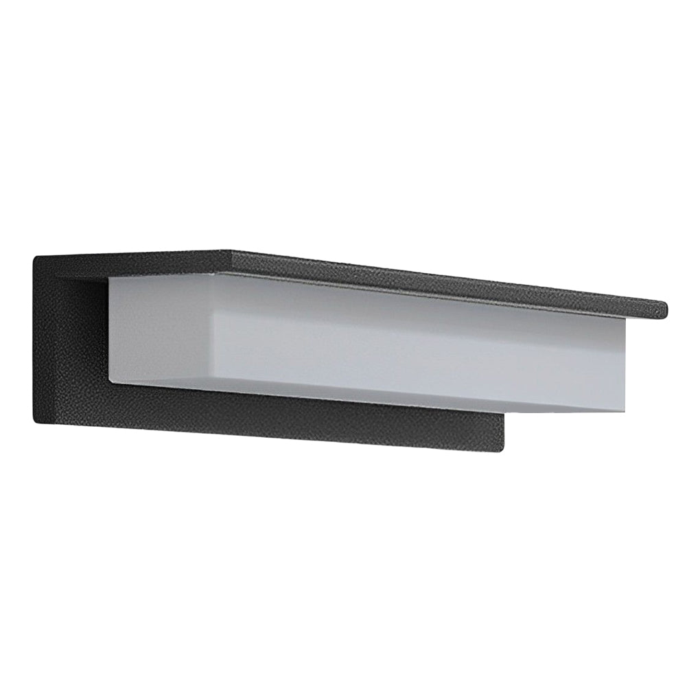 Solcelle utendørs vegglampe, aluminiumdesign med LED fra skumring til daggry