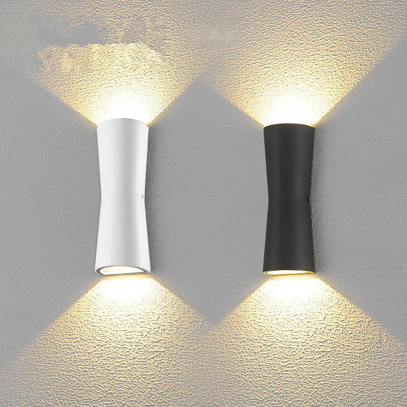 Laxor Torch-Shaped LED Wall Light, Waterproof Metal Design, Black/White