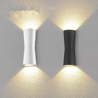 Laxor Torch-Shaped LED Wall Light, Waterproof Metal Design, Black/White