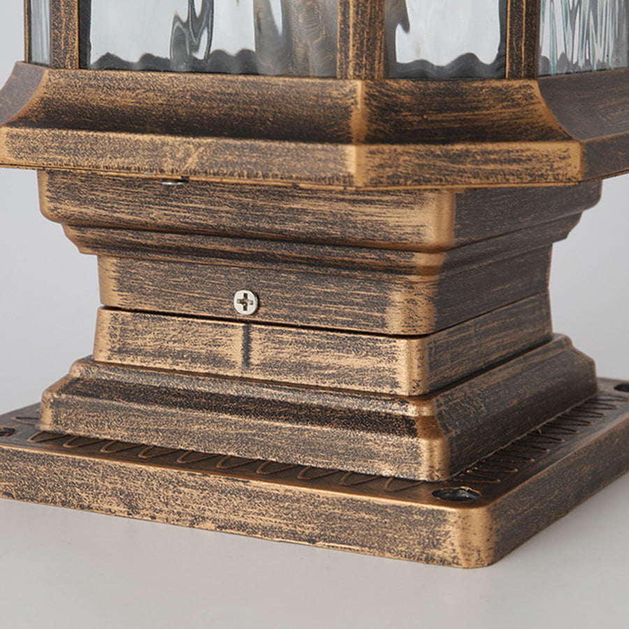 Pillar Lantern Light, Vintage European-Style Aluminum Outdoor Post Fixture