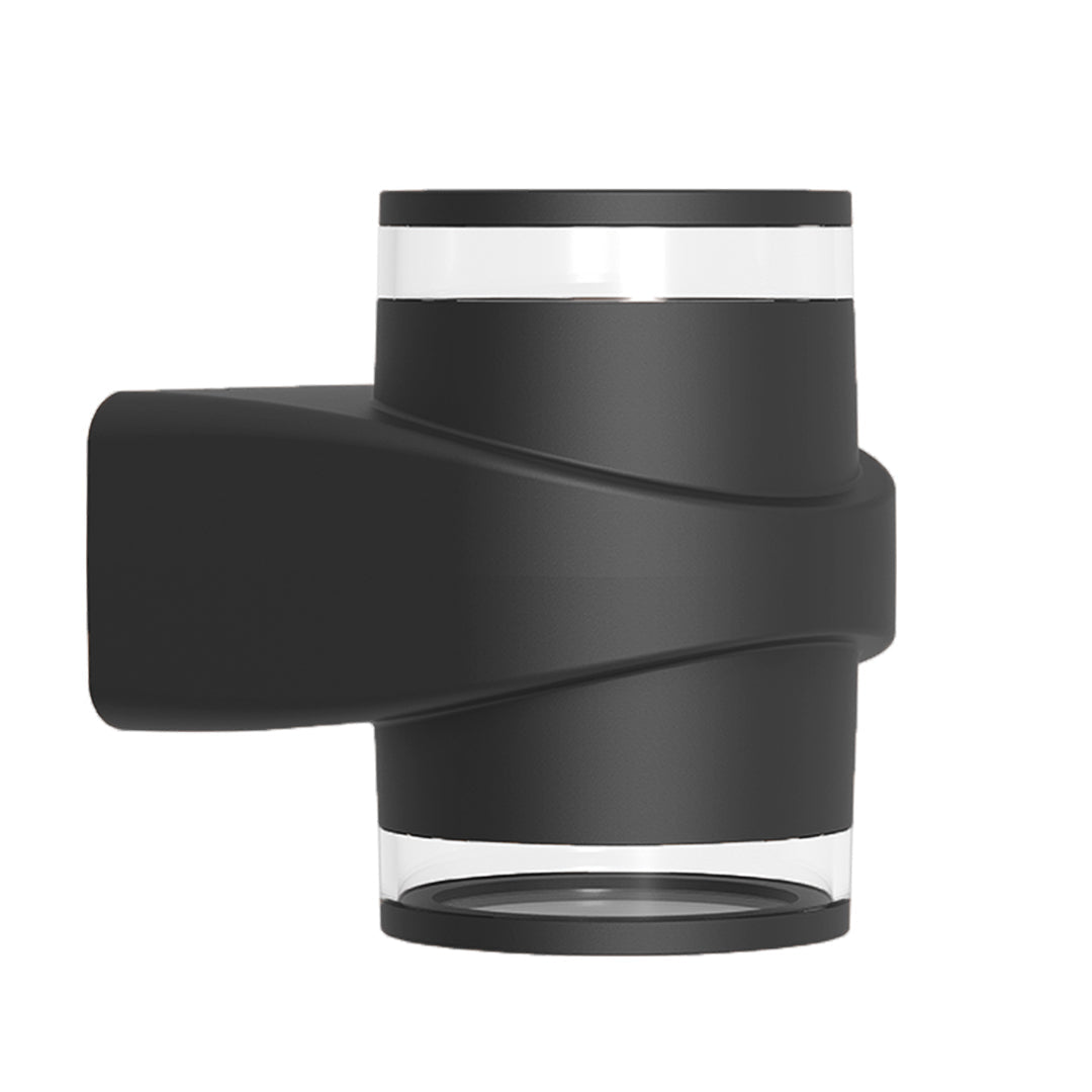 Modern Cylinder Outdoor Wall Light, Black Aluminum, Waterproof LED