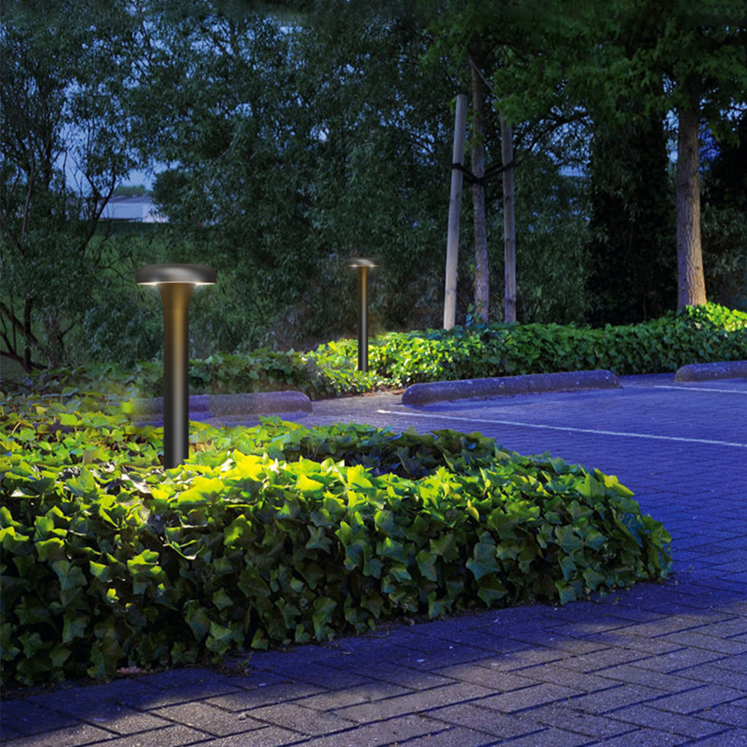 Matte Black Aluminum Bollard Light, 30cm or 60cm Outdoor LED Lamp