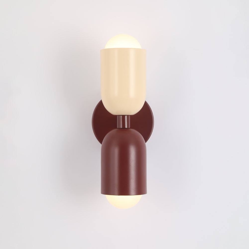 Double-Headed Wall Light, Colorful Painted Metal Shades, E26 LED Included