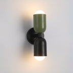 Double-Headed Wall Light, Colorful Painted Metal Shades, E26 LED Included