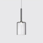 Minimalist Glass Pendant Light, Clear Red Orange or Grey, 3 Sizes, G4 Base