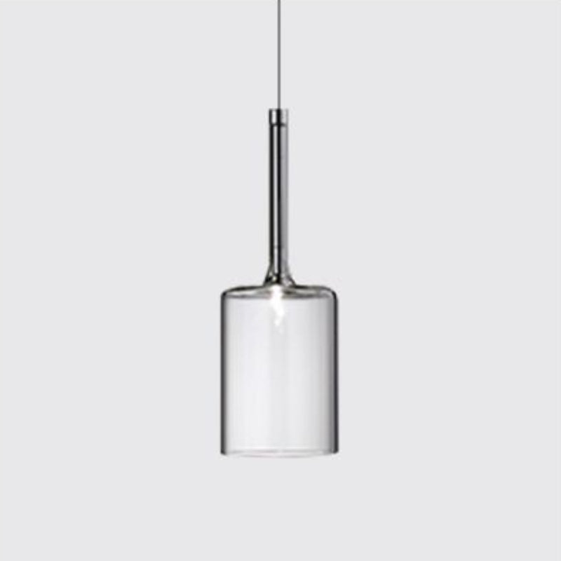 Minimalist Glass Pendant Light, Clear Red Orange or Grey, 3 Sizes, G4 Base