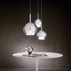 Glass Globe Pendant Light With G9 Base, Amber, Smoke Gray or Clear, 3 Sizes
