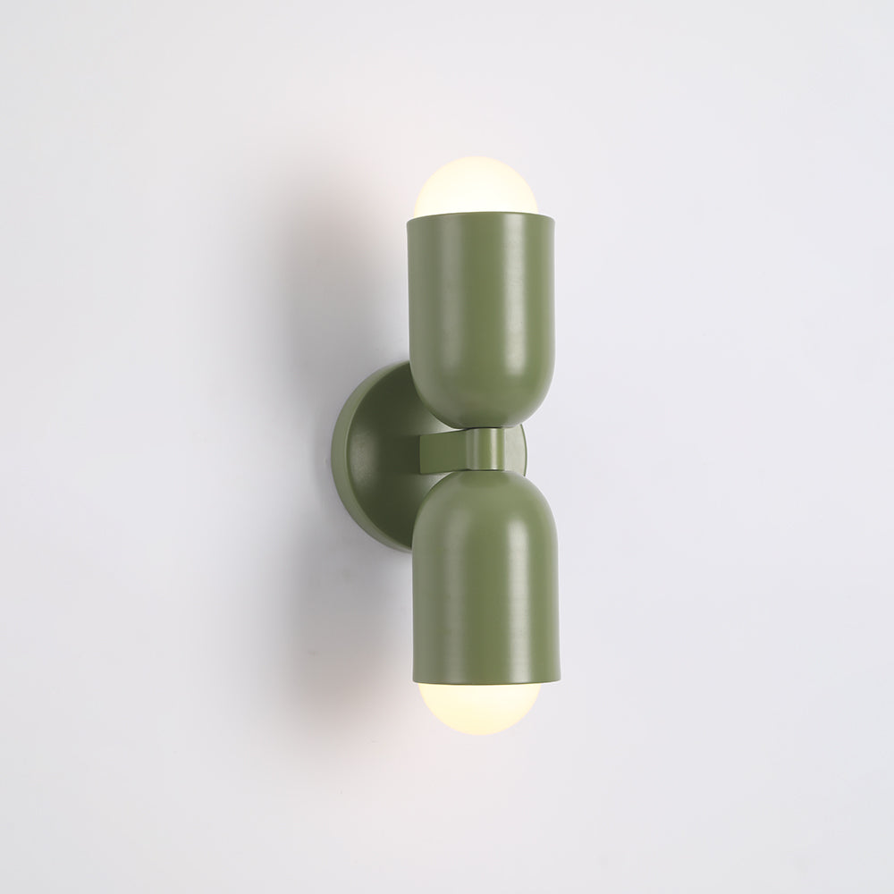 Double-Headed Wall Light, Colorful Painted Metal Shades, E26 LED Included