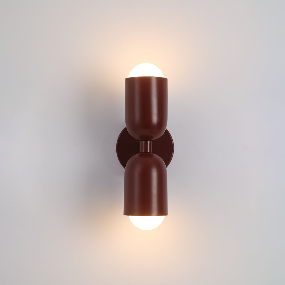 Double-Headed Wall Light, Colorful Painted Metal Shades, E26 LED Included