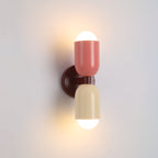 Double-Headed Wall Light, Colorful Painted Metal Shades, E26 LED Included