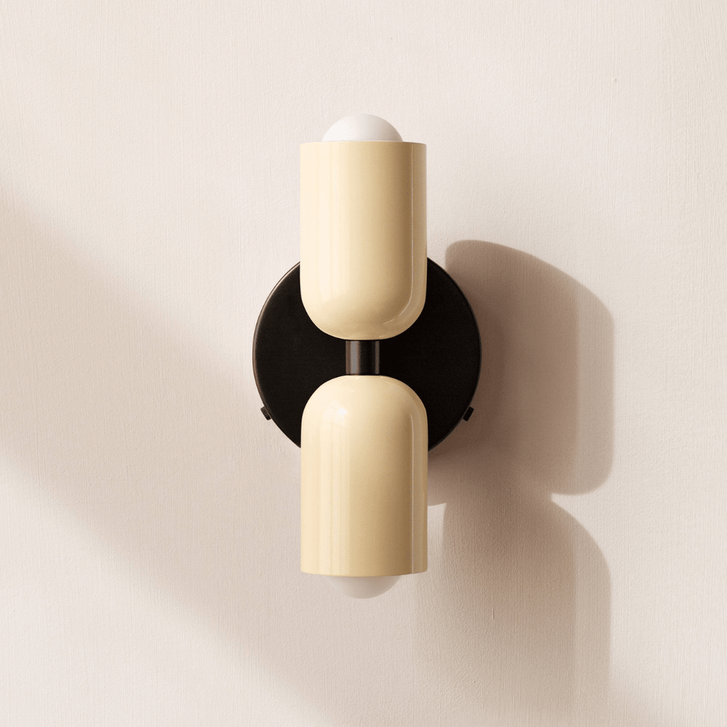 Cylinder LED væglampe, to-lyset jernarmatur, minimalistisk design