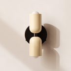 Cylinder LED væglampe, to-lyset jernarmatur, minimalistisk design