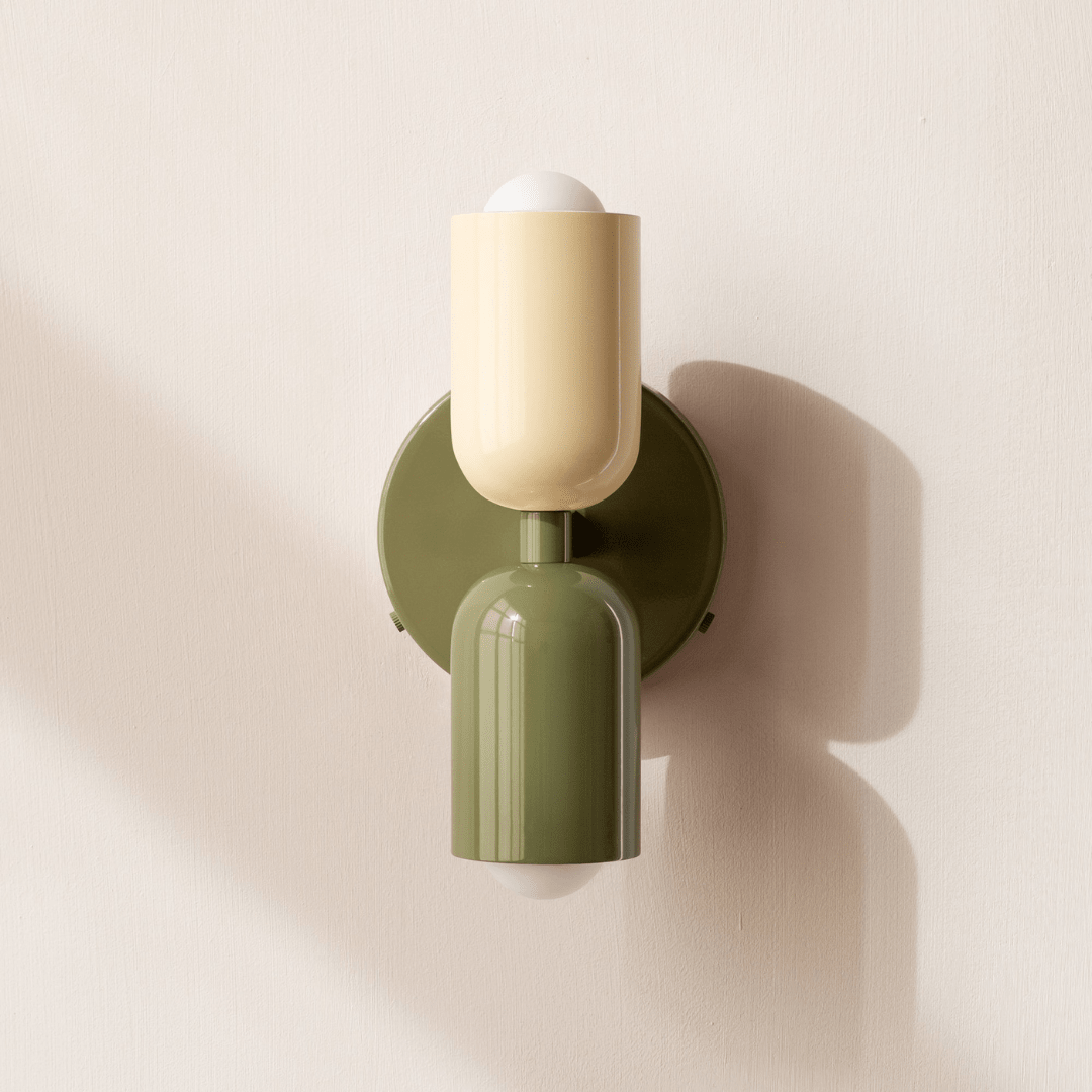 Cylinder LED væglampe, to-lyset jernarmatur, minimalistisk design