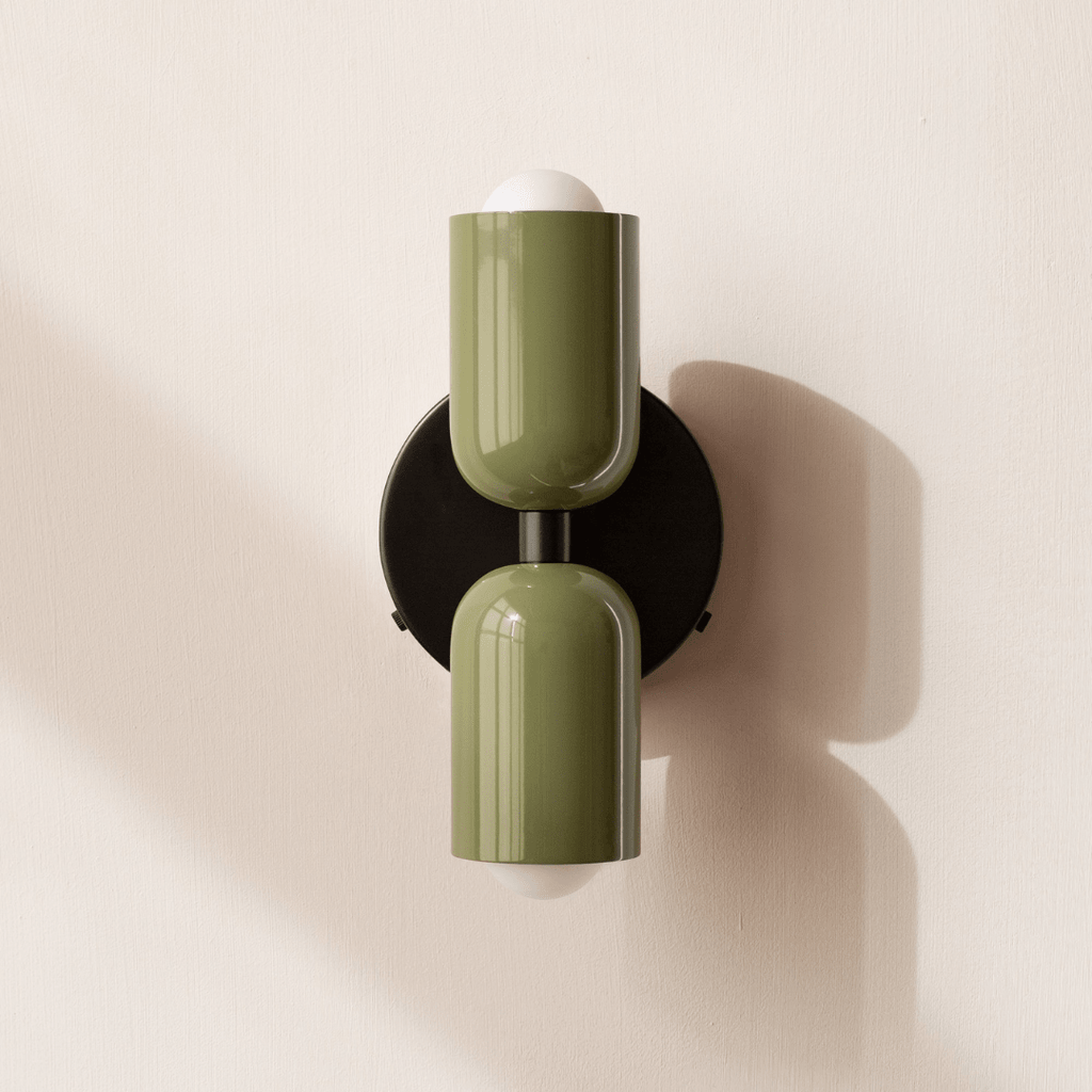 Cylinder LED væglampe, to-lyset jernarmatur, minimalistisk design