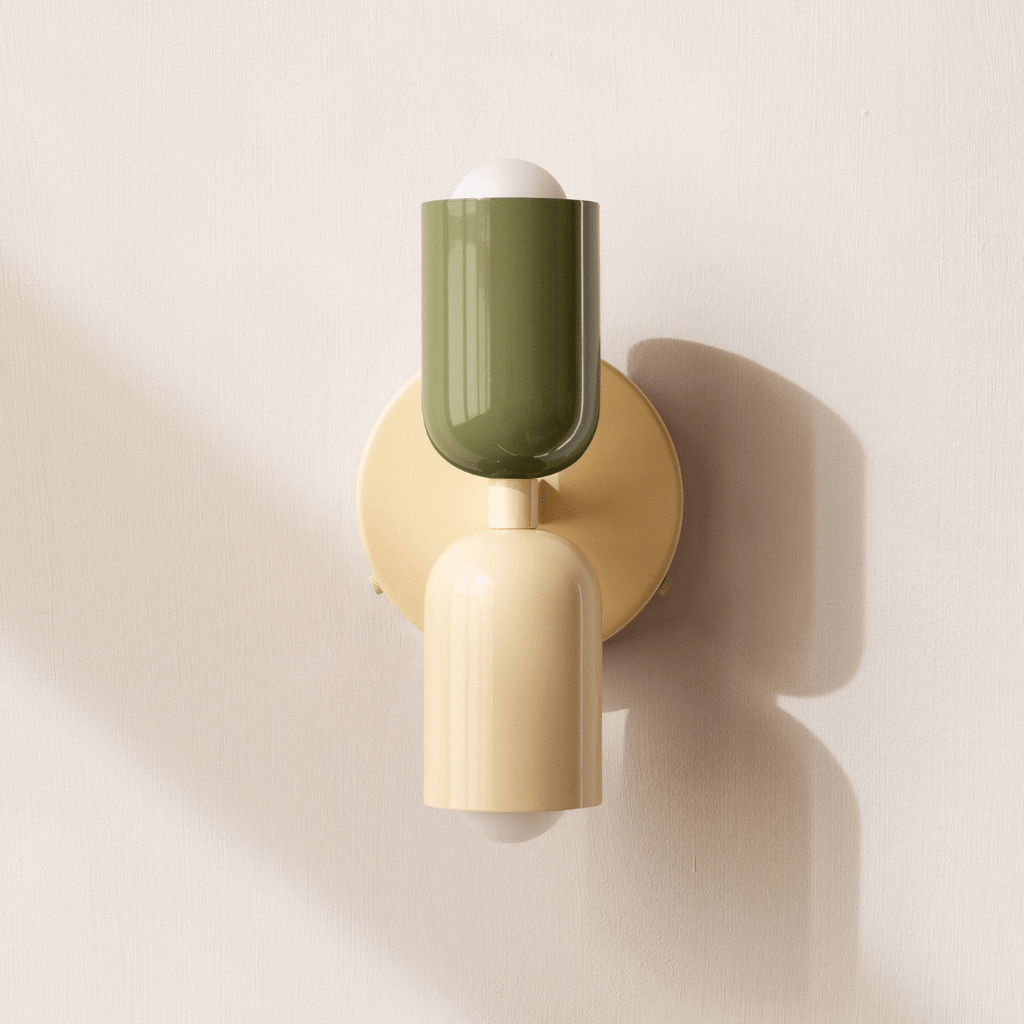 Cylinder LED væglampe, to-lyset jernarmatur, minimalistisk design