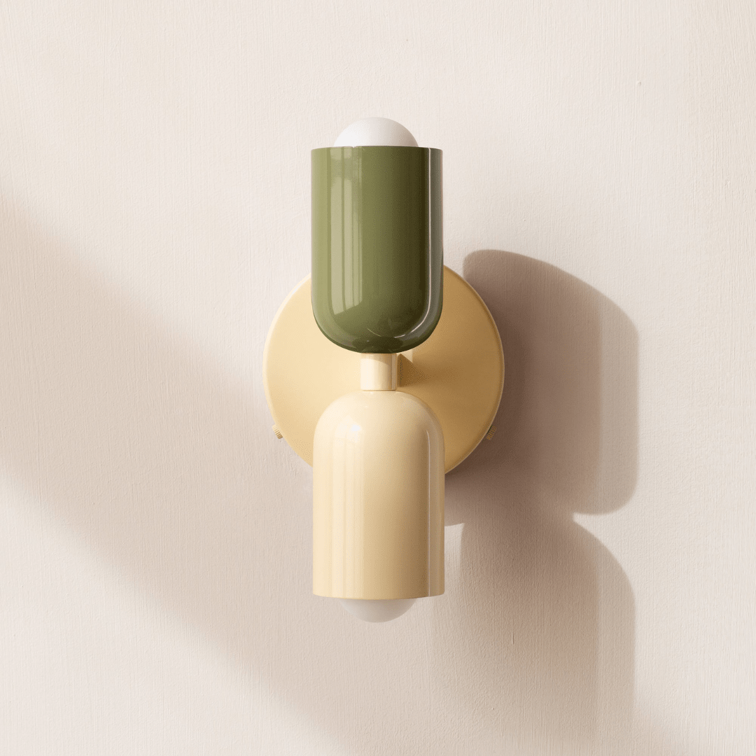 Cylinder LED væglampe, to-lyset jernarmatur, minimalistisk design