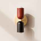 Cylinder LED væglampe, to-lyset jernarmatur, minimalistisk design