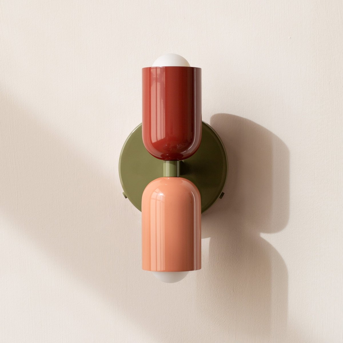 Cylinder LED væglampe, to-lyset jernarmatur, minimalistisk design
