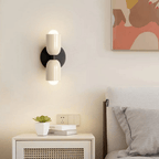 Cylinder LED væglampe, to-lyset jernarmatur, minimalistisk design