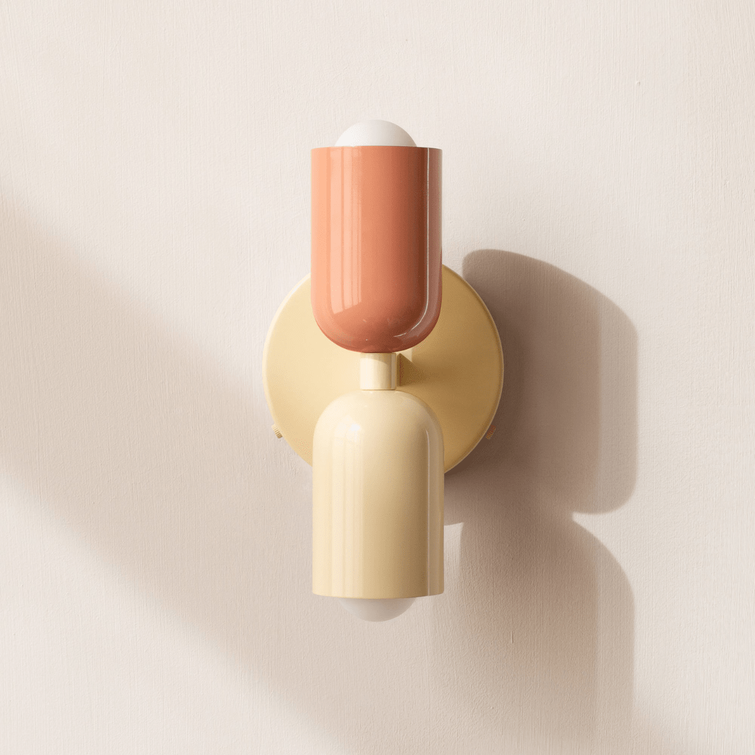 Cylinder LED væglampe, to-lyset jernarmatur, minimalistisk design