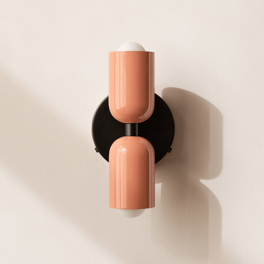Cylinder LED væglampe, to-lyset jernarmatur, minimalistisk design