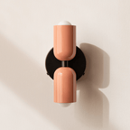 Cylinder LED væglampe, to-lyset jernarmatur, minimalistisk design