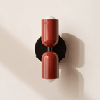 Cylinder LED væglampe, to-lyset jernarmatur, minimalistisk design