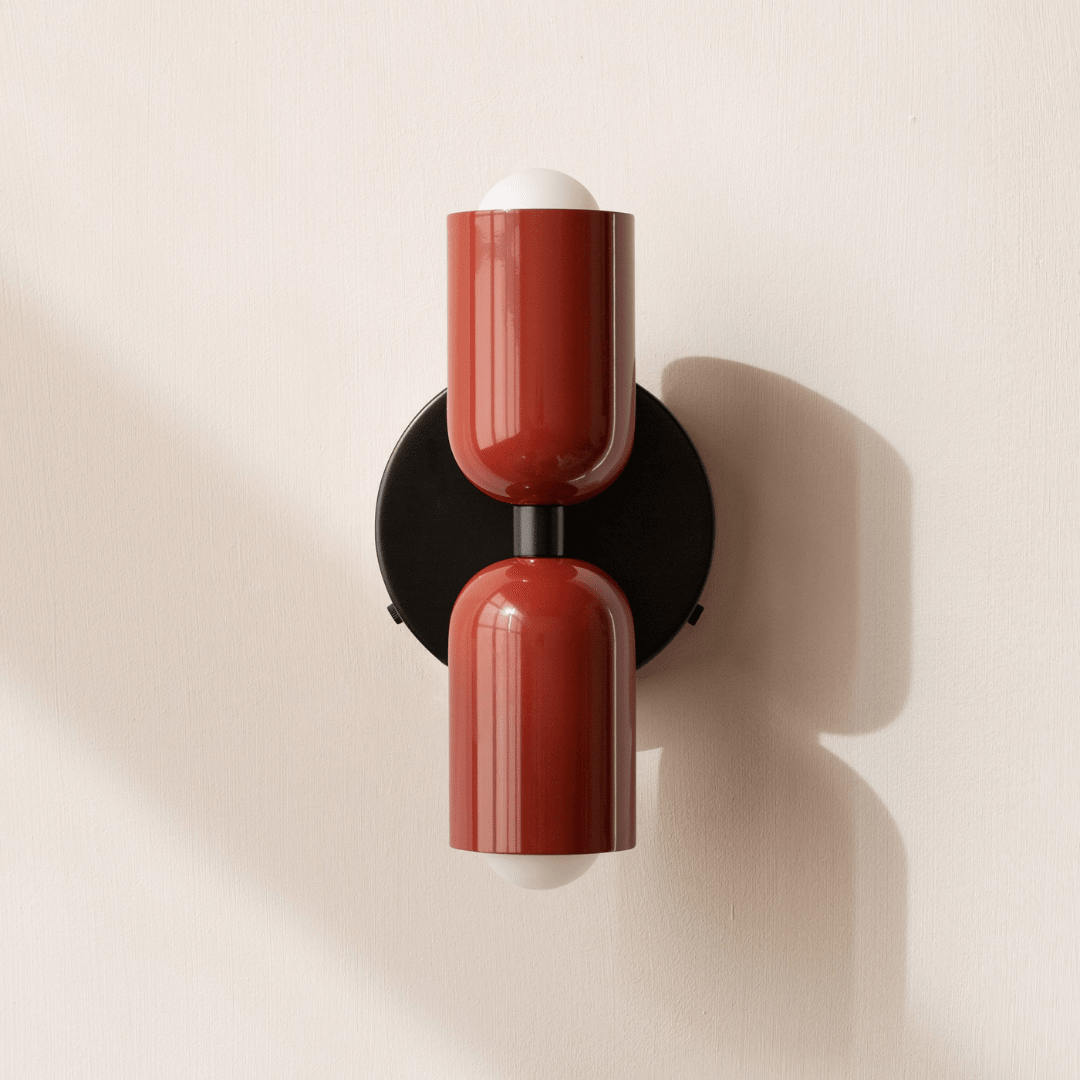 Cylinder LED væglampe, to-lyset jernarmatur, minimalistisk design