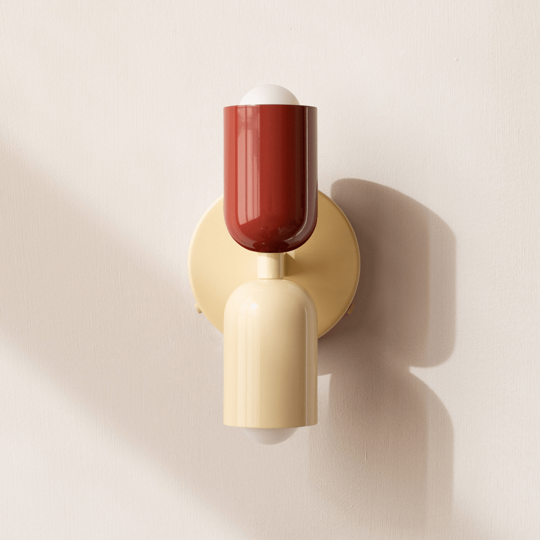 Cylinder LED væglampe, to-lyset jernarmatur, minimalistisk design