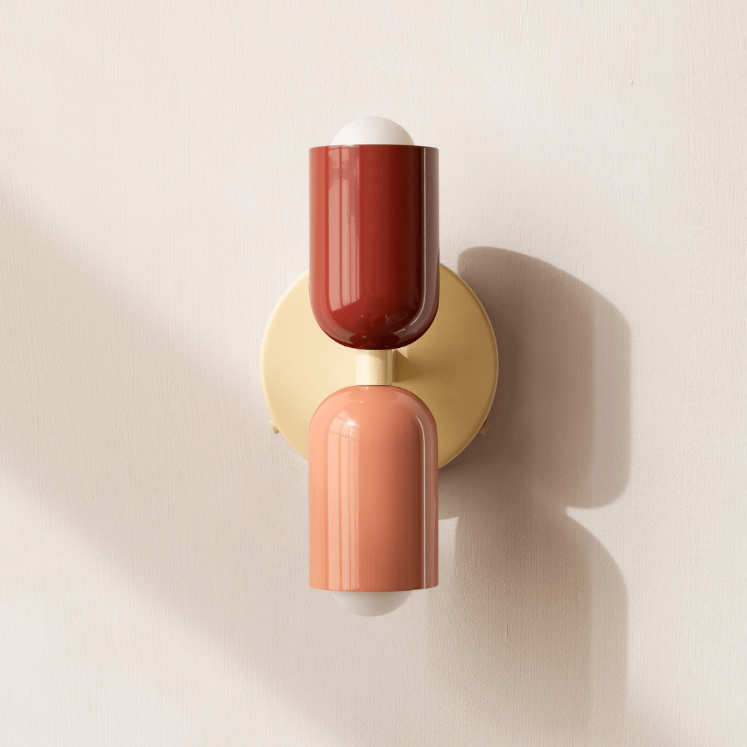Cylinder LED væglampe, to-lyset jernarmatur, minimalistisk design