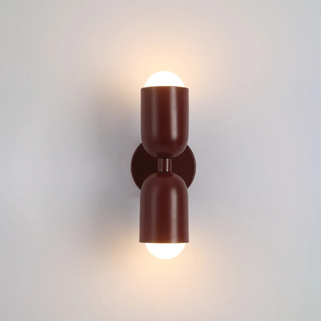 Metall sylinder vegglampe, dobbel LED med varm glød, moderne slankt design