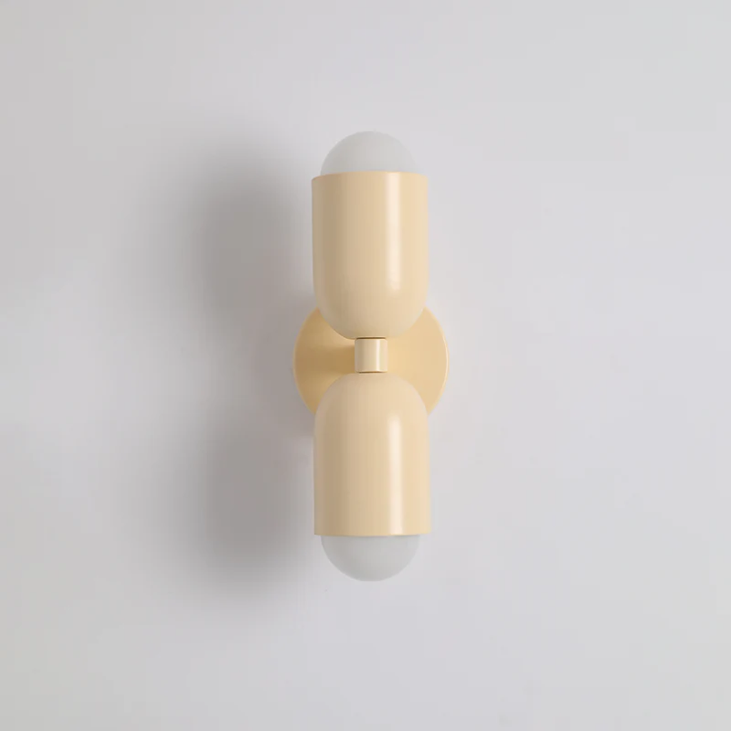Metall sylinder vegglampe, dobbel LED med varm glød, moderne slankt design