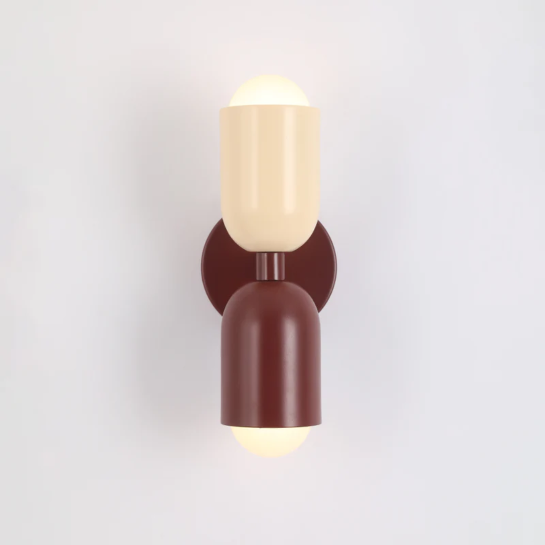 Metall sylinder vegglampe, dobbel LED med varm glød, moderne slankt design