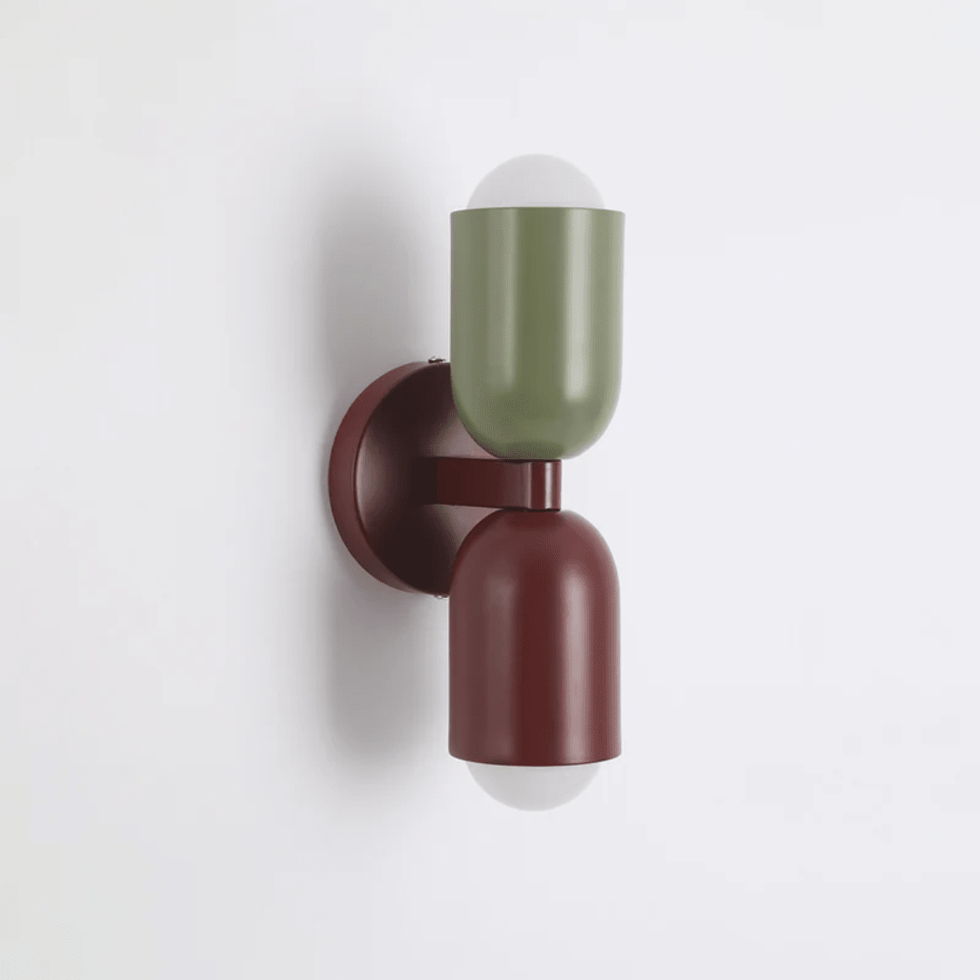 Metall sylinder vegglampe, dobbel LED med varm glød, moderne slankt design