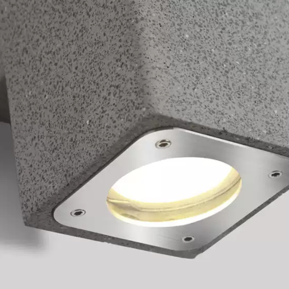 Applique murale extérieure minimaliste en ciment, applique LED carrée