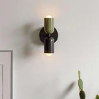 Double-Headed Wall Light, Colorful Painted Metal Shades, E26 LED Included