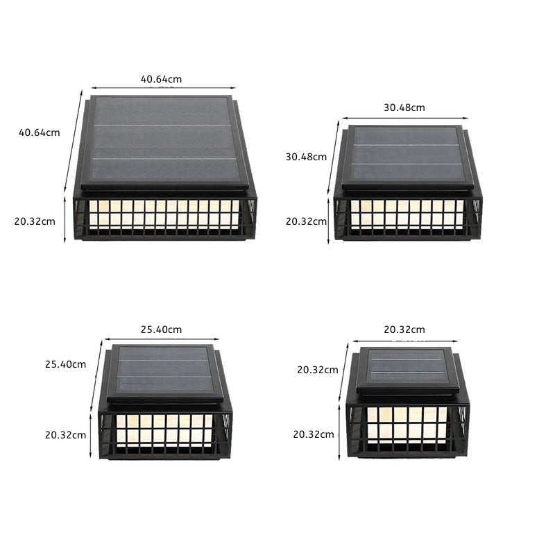 Luz de Pilar Solar em Aço Inoxidável, LED Regulável em 3 Níveis