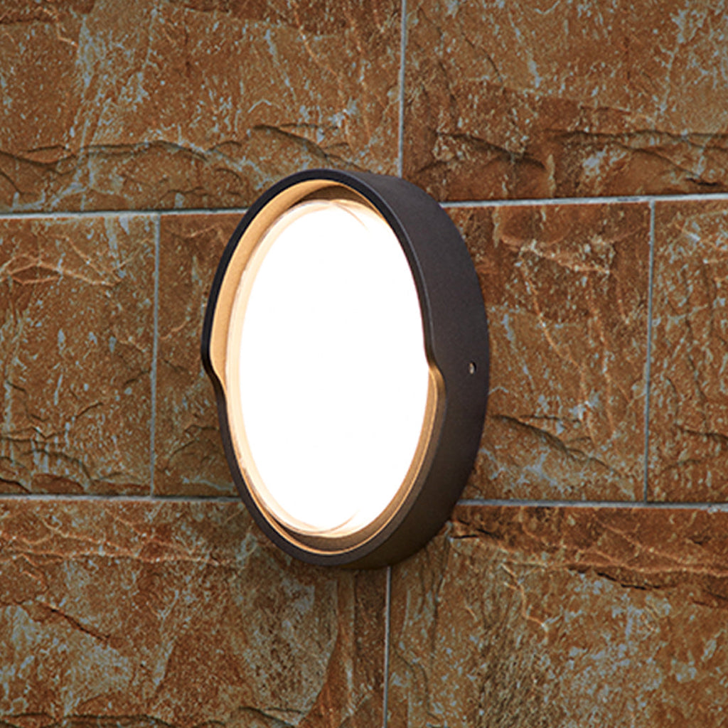 Applique murale Greory ronde ou ovale, LED minimaliste pour espaces extérieurs  