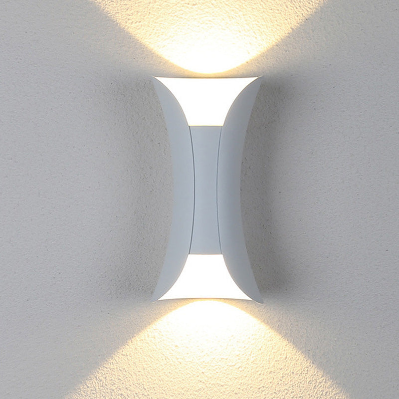 Curved Metal Outdoor Wall-Mounted LED Light Fixture
