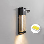 Udendørs væglampe, sort metalsconce med boblet glasskærm, LED