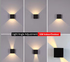 Adjustable Outdoor Wall Light, Weatherproof Metal Sconce