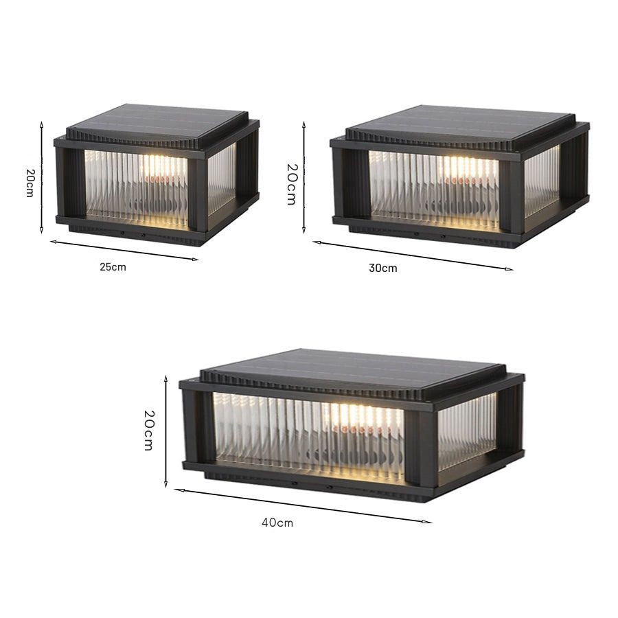Strge French-Style Aluminum Outdoor Pillar Light, Solar or Hardwired