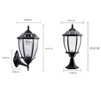 Solar Outdoor Post Light, Vintage Aluminum Fence Lighting With LED