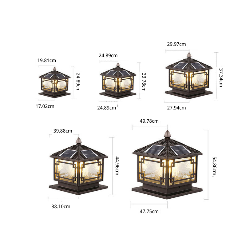 Nydia European Pillar Light, Coffee-Gold Aluminum Garden Lamp