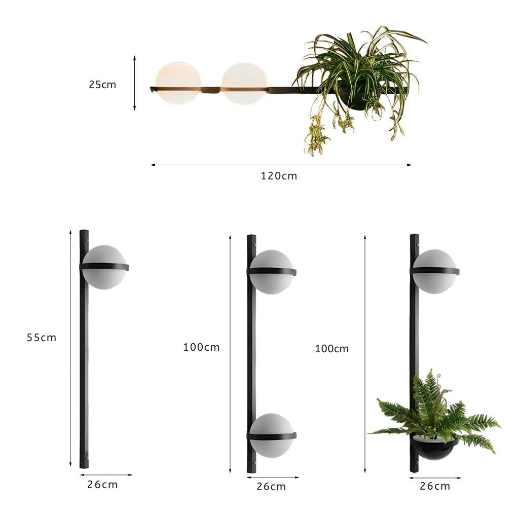 Flowerpot-Shaped Outdoor Wall Light, Modern Steel LED Sconce