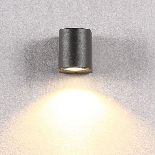 屋外用ブラックスクエアメタルウォールランプ、ガラスシェードLED